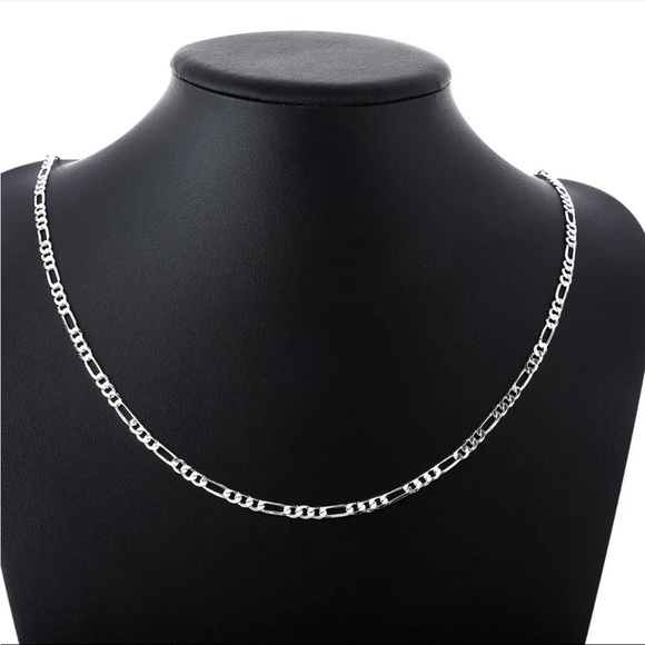 925 Sterling Silver Flat Chain Link Necklace - Picture 5 of 6